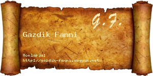 Gazdik Fanni névjegykártya