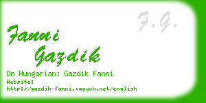 fanni gazdik business card